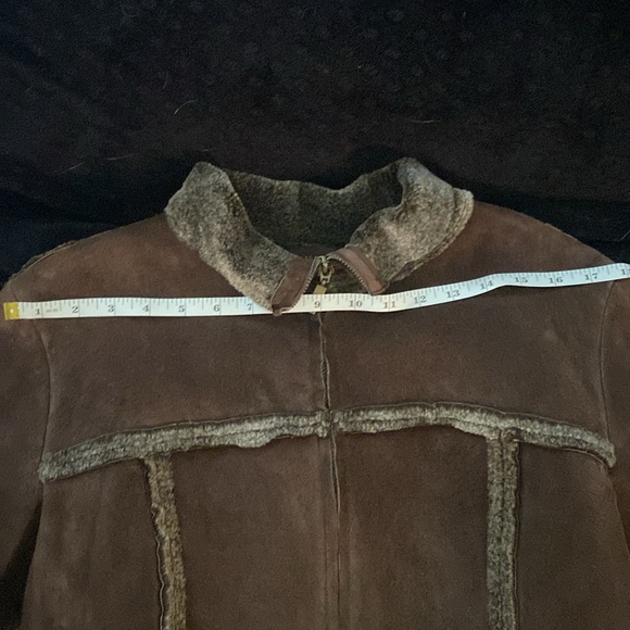GUESS Brown Suede Jacket with Faux-Fur Lining - L - Picture 8 of 9